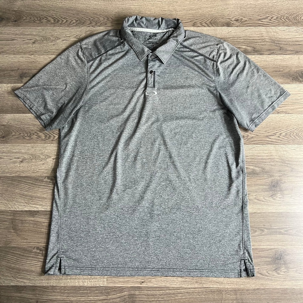 Oakley Polo Shirt Mens Large Newlyn Heathered Short Sleeve O Hydrolix Golf